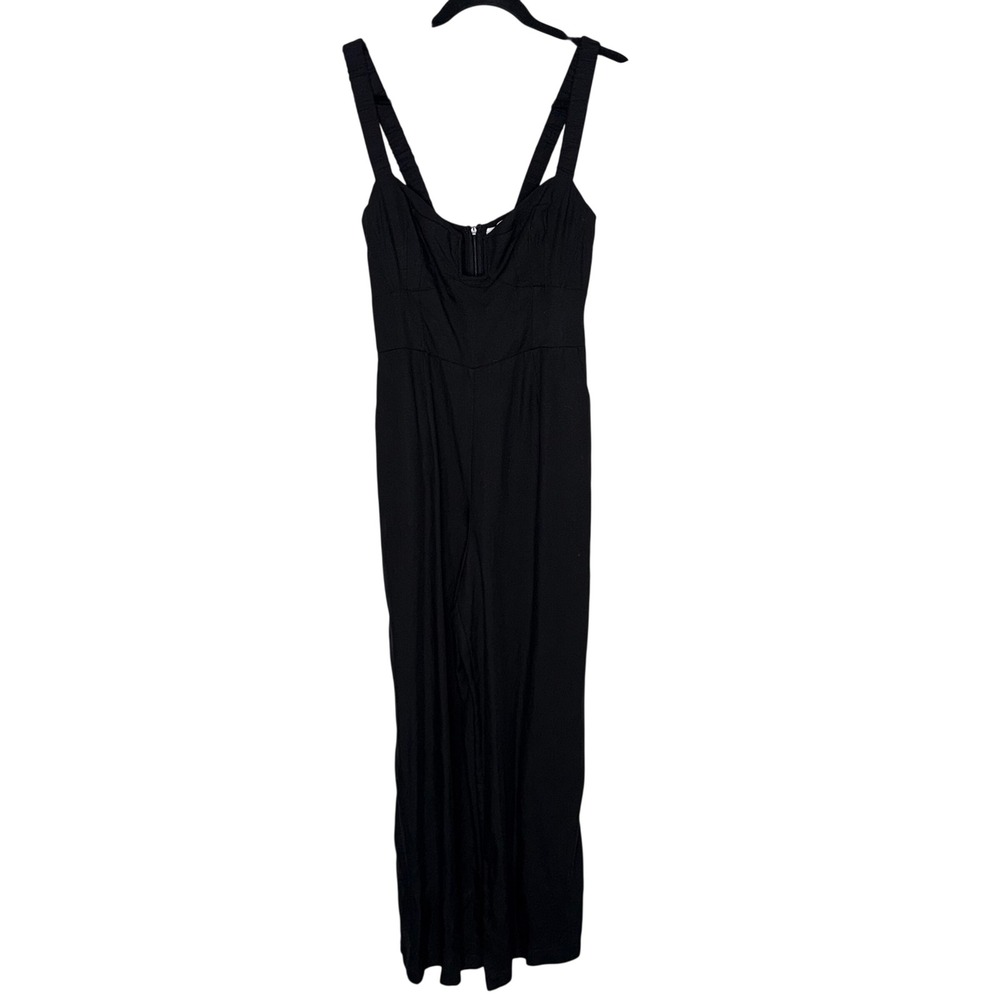 ASTR the Label Jumpsuit Women Small Black NEW ACP7118-BLK Wide Leg Smocked Back
